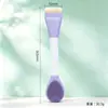 Escova massageadora facial de silicone dupla face transfronteiriça, pincel para máscara facial, pincel de base, pincel para aplicação de máscara de argila, escova de limpeza de silicone