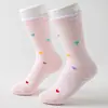 Calcetines de Pilates para Mujer de Media Pantorrilla Llenos de Corazones, Flores, Caras Sonrientes, Cerezas, Calcetines de Yoga Antideslizantes de Silicona Deportivos Profesionales