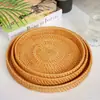 Cesta de frutas de vime do Vietnã Cesta de pão japonesa tecida à mão Cesta de pão cozido no vapor Sala de estar Cesta de armazenamento doméstico Bandeja redonda