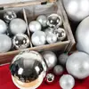 Decoración Festiva Bola Decorativa Plateada Brillo Brillante Bola de Plástico 6-30cm Bola Colgante Decoración Navideña Decoración Colgante de Techo