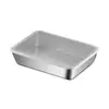 Contenedor cuadrado de acero inoxidable con tapa, caja de almacenamiento de alimentos, caja de almacenamiento para refrigerador, bandeja rectangular para el hogar