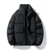 Chamarra acolchada de color liso con cuello alto para hombre y mujer, nueva de invierno 2026, gruesa, cálida, moderna, casual, para pareja