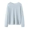 Suéter de Cashmere Macio, Gola Redonda, Soltinho, Feminino, Branco, Direto da Fábrica