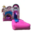 Trampolín Inflable con Tema de Unicornio de Ensueño, Trampolín con Forma de Dibujo Animado para Niños, Diseño Seguro con Barandilla Alta