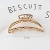Pinza de pelo de metal estilo minimalista con forma de garra, accesorio para el cabello pequeño y mediano, adorno para el pelo coreano para la parte trasera de la cabeza con un toque de alta gama