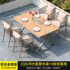 Mesa y silla de ratán personalizadas, combinación de pizarra para patio, jardín, bar, balcón al aire libre, juego de tres o cinco sillas de ratán impermeables