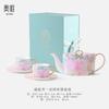 Conjunto de Xícara e Pires para Chá da Tarde e Café Jingdezhen Personalizado para o Festival Qixi para Melhores Amigos Casamento Presente de Feriado Caixa de Presente de Luxo