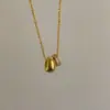 Collar colgante de anillo giratorio dorado cepillado francés antiguo para mujer, vintage, de alta gama, lujo ligero, para combinar con todo, cadena