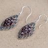 Pendientes de plata de ley 925 con diamantes y granate incrustado, estilo tailandés vintage, para mujer