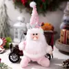 Decoraciones Navideñas Haobei Muñeca de Lentejuelas Rosa Colgante Adorno de Papá Noel Muñeco de Nieve Reno Decoración del Hogar