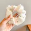 Elástico de Cabelo com Laço de Renda Estilo Coreano para Meninas, Corda Fofa para Coque, Acessório de Cabelo de Alta Elasticidade