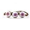 Pulseira de Flor Seca Natural Bola de Vidro Flor Gimmel Presente Comemorativo Pulseira Trançada Vintage Shake Tone Pulseira Igual