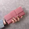 Cartera Larga Simple para Mujer Estudiante Moda Plegable Triple Tapa Abatible Pequeña Fresca Billetera para Monedas Bolsa para Tarjetas Multifuncional con Hebilla para Mujer