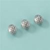 Prata Pura 999 3D Prata Dura Contas Redondas Contas Soltas Acessórios Espaçadores DIY Pulseira de Corda Trançada Feita à Mão Colar Joias