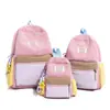 Mochila para exteriores, resistente al agua, tela de nailon con bloques de color, ligera, adecuada para estudiantes universitarios, gran capacidad, mochila de viaje ligera