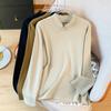 Toma Real de Camiseta de Terciopelo Alemán en Stock para Mujer, Nuevo Top Estilo Té Primavera y Otoño, Camisa Base Retro Suelta de Botones, Versátil para Mujer