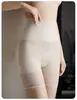 Calça fina de seda gelada de cintura alta para barriga feminina, corpo forte sem enrolar, calça plástica para barriga e quadril, atacado