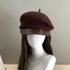 Boina de jornal para mulheres, boina de tricô para outono e inverno, elegante, faz o rosto parecer menor, chapéu de pintor, moderno, estiloso, boina amassada com bico de pato