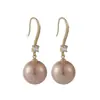 Pendientes de Gancho de Perla y Circonita de Moda Estilo Coreano, Pendientes Largos Exquisitos y Simples, Pendientes de Lujo Ligero y de Alta Gama al por Mayor para Mujeres