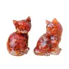 Grava de cristal natural transfronteriza pegamento gato lindo gato decoración de escritorio para el hogar oficina adornos de resina venta al por mayor