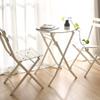 Juego de Mesa y Sillas Plegables para Exteriores para Cafeterías, Tiendas de Té con Leche, Patios Exteriores, Jardines Pequeños, Sillas Plegables para Exteriores