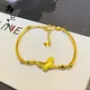 Pulseira e Colar Borboleta a Laser Banhados a Ouro, Venda Quente no TikTok, Pulseira Versátil de Moda Feminina de Luxo Leve, Atacado para Transmissão ao Vivo
