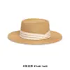 Chapéu de Palha Vintage com Topo Reto Estilo Old Money para Mulheres, Chapéu de Sol de Palha para Praia no Verão, Fedora de Palha com Proteção Solar