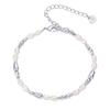 Latón baño de oro real Cruz europea y americana moda popular pulsera de cuentas de perlas de agua dulce naturales de lujo para mujer