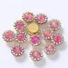 Personalizado de Fábrica 12 Proteína de Moca Doble Capa Borde de Flor Vidrio Diamante Girasol Diadema DIY Decoración de Diamante Cosida a Mano para Equipaje