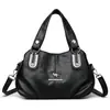 Bolso de mano vintage 2026 verano nuevo versátil bolsa para mamá de mediana edad multicapa gran capacidad bolso de hombro cruzado negro