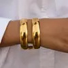 Jieding Aço Titânio Dupla Camada Pulseira Dourada Luxo Leve Alta Qualidade Resina Pulseira Larga Joias de Aço Inoxidável Joias de Mão Transfronteiriças