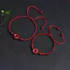 Pulsera tobillera de seguridad de cinabrio natural tejida a mano, pulsera antigua, pulsera para pareja, estudiante, mejor amigo/a, regalo para novia