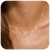 Collar con Colgante de Letras Inglesas Mayúsculas 26 Letras Transfronterizo de Amazon, Simple Elegante, Cadena Versátil Diaria para Clavícula