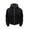 Cárdigan con capucha de bloques de color 2026 con doble cremallera, sudadera corta ancha de corte limpio, sudadera, chaqueta casual unisex, moderna