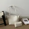 Bolsa tejida, estilo coreano de otoño, colección 2026, bolsa de mano versátil para uso diario, adecuada para ir al trabajo, con un compartimento principal y secundario, correa para el hombro y asa