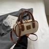 Bolsa de Boliche Portátil Texted Feminina 2024 Nova Moda Vintage Chain Small Square Bag All-match Canvas Bag Crossbody Bag