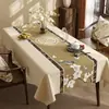 Nuevo Mantel Estilo Chino, Sin Lavado, Impermeable, Resistente al Aceite, Resistente al Calor, Mantel de Mesa de Café de Lujo de Gama Alta, Cubierta de Mesa Rectangular de PVC
