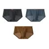 Huajielong Seda de Gelo Cor Sólida Malha Roupa Íntima Masculina Atacado Cintura Média Masculina Tamanho Grande Respirável Cueca Masculina Pode Ser Dropshipping