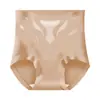 # 2623 # Calcinha feminina de seda gelo sem costura, cintura alta, controle de barriga, modelagem leve, cor nude, calcinha feminina com forro antibacteriano 10A