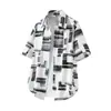 Camisa Masculina de Verão Novo Estilo Padrão Estéreo 3D Tamanho Grande Caimento Solto Fresca Manga Curta
