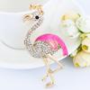Nuevo estilo coreano diamante aceite goteando Flamenco llavero colgante moda bolso llavero coche llavero