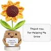 En Stock Más Vendido Transfronterizo Amazon Hecho a Mano Ganchillo Girasol Maceta de Hilo con Tarjeta de Ánimo de Energía Positiva Al por Mayor