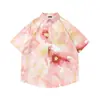 Camisas Hawaianas de Manga Corta New Retro Transfronterizas para Hombres y Mujeres, Casual Modernas Holgadas para Parejas, Camisas Florales de Playa para Vacaciones