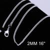 Comercio exterior al por mayor joyería chapada en plata 925 cadena lateral de 2 mm collar con cadena temu AliExpress explosiones 40-60CM