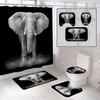 Impressão Digital Colorida Desenho Animado Infantil Elefante Bolhas Cortina de Chuveiro Banheiro Conjunto de Quatro Peças Pronto para Venda