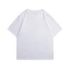 Camiseta de Algodão Puro de Manga Curta Masculina Solta Estilo Hong Kong Marca Tendência Gola Redonda Nova Estampa de Letras Meia-manga Roupas