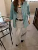 Camisa de Manga Larga Casual Básica Versátil KITTIN Cepillada para Mujer, Primavera y Otoño, Holgada, Color Sólido, con Bolsillo