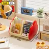 Caixa de Armazenamento para Mesa, Porta-Objetos Diversos para Mesa, Caixa de Armazenamento para Batom e Cosméticos, Caixa Organizadora com Compartimentos para Material Escolar de Estudante