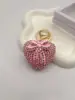 Llavero de Corazón de Resina de Moda Tendencia Lleno de Pedrería, Accesorio de Llave de Bolso con Forma de Corazón, Colgante de Llavero al por Mayor