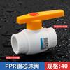 Accesorios para tuberías de agua PPR, válvula de bola con núcleo de acero, accesorios de unión doble de fusión en caliente, interruptor de tubería de agua fría de plástico completo 40 50
